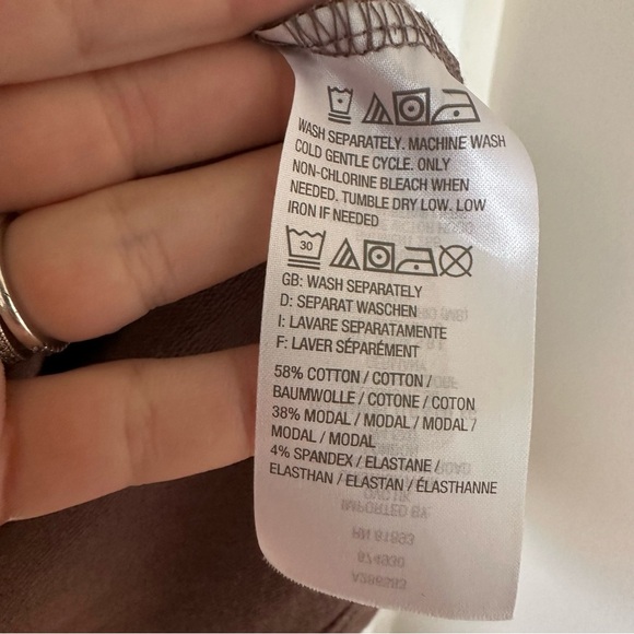 AnyBody QVC Hooded Long Sleeve Lounge Dress Womens Medium Brown - Picture 5 of 6